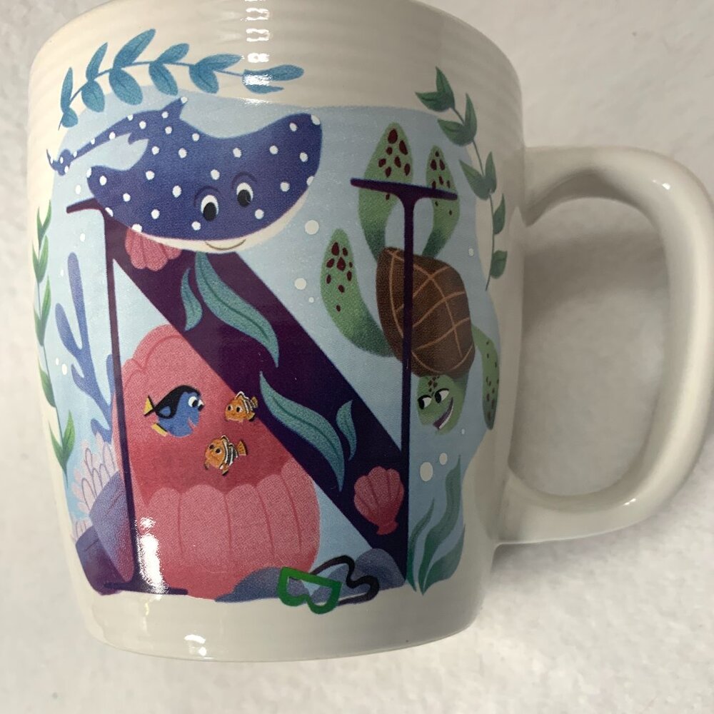 Disney Parks ABC Collection Coffee Mug Letter N is for The Seas With Nemo Friend